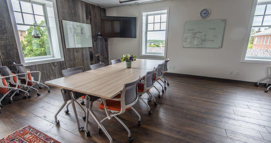 folding chairs and board room table